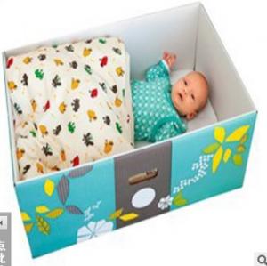 China flat lid and base baby clothing gift box  luxury baby towel paper box  custom baby swaddle  box on sale