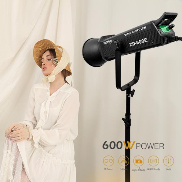 600w high power black large spotlight dual color temperature 2700k-7500k suitable for industrial lighting