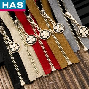 Grey Metal Teeth Zippers Customized Luxury Zippers For Handbags