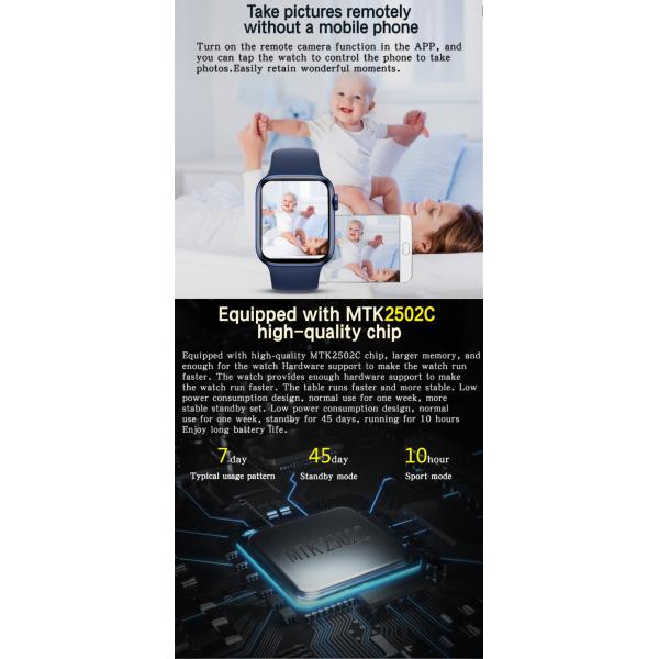 Silica Gel 1.75 Inch Touch Screen Smartwatch 170mAh Rechargeable