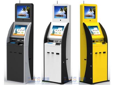 Quality Dual Touch Screen Information Kiosk Ticket Vending With Vertical Ad Display for sale