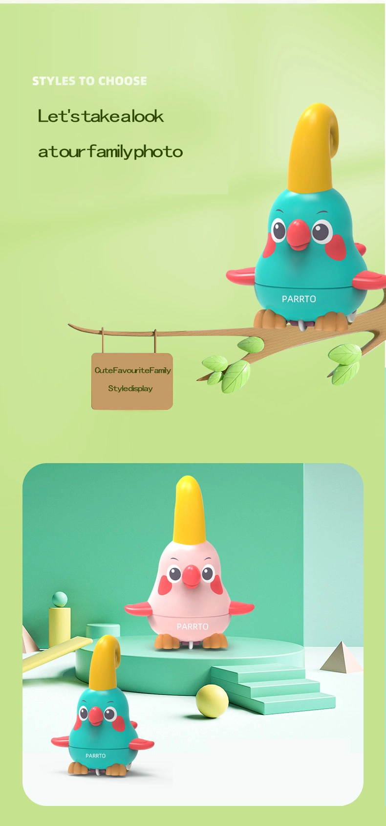 Baby Electric Early Education Parrot Swing Dance Bird Toy Music and Lighting Early Childhood Education Electric Toys