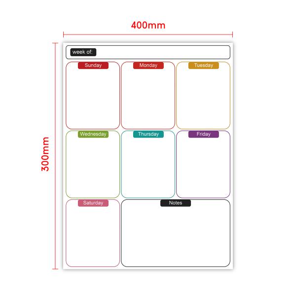 Weekly Planner Dry Erase Calendar Board Refrigerator Silicone Removable For Fridge