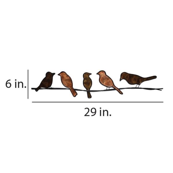 Contemporary Art Birds On Wire Metal Wall Decor For Indoor And Outdoor Decorations