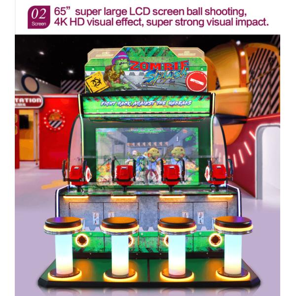 700W Ticket Redemption Game Machine Coin Op Zombie Splash - 4 Players Ball Shooting Game Arcade Machine