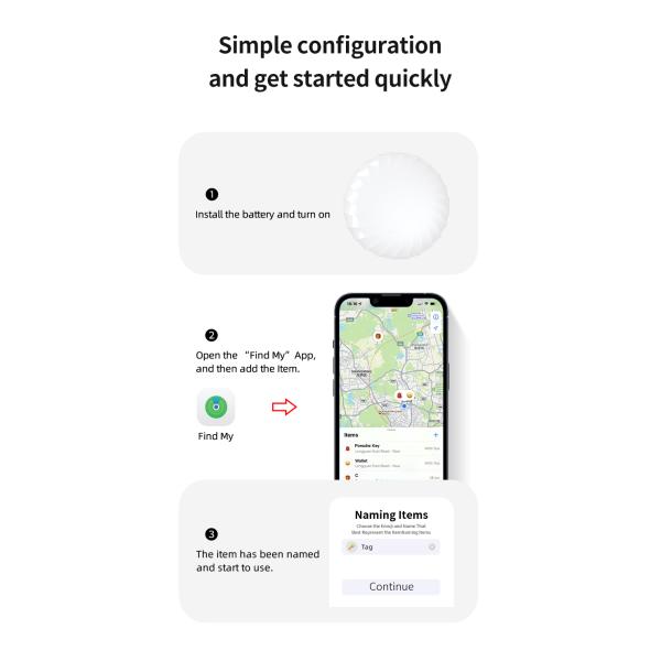 80-100dB Bluetooth Mini GPS Lost Item Tracker Finder Device for Apple Find My Key ITag IOS System