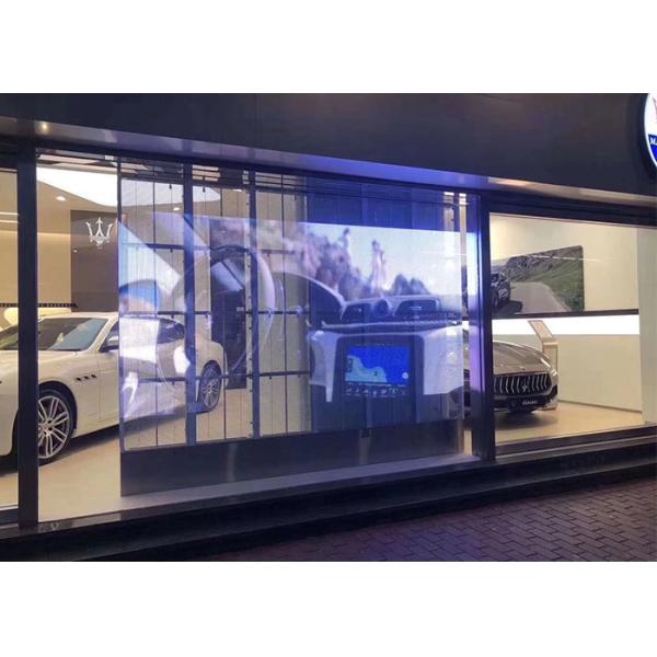 Wall Mounted Transparent Glass LED Display Indoor 256x128 Dots
