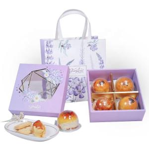 Recycled Materials Custom Cardboard Display Boxes With Window Pastry packaging