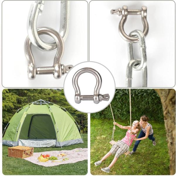 General Industry Stainless Steel Chain Lifting D Shackle 304L 316L Rigging Hardware