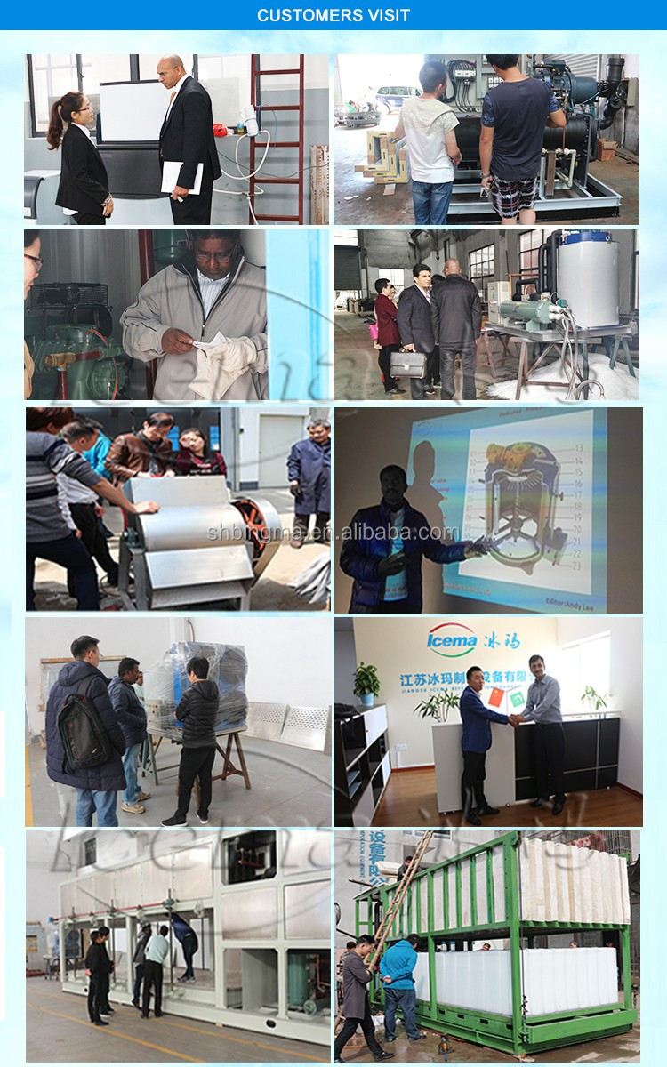 2T/24H Industrial Ice Flake Making Machine for Fishing Copper Plated Nickel Ice Mold