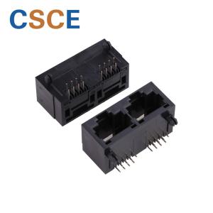 China 8P8C DIP Right Angle RJ45 Connector Black Color Insulation Resistance 500 MΩ MIN on sale