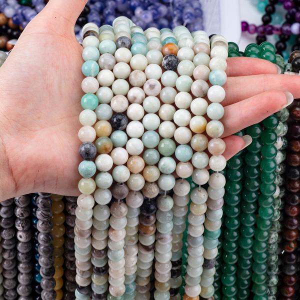 Amazonite Round Bead Natural Crystal Gemstone Different Bead Size Loose Bead Strands for DIY Jewelry Making