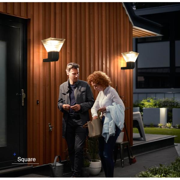 20W Square Deck to Dawn Solar Powered Wall Lights Upgraded Solar Fence Lamp 100lm