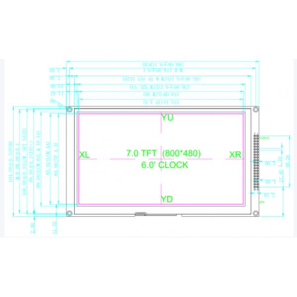 7 Inch TFT LCD Display Module with 800*480 Resolution and SPI 4 Wire Interface for Industrial and Automotive Applications
