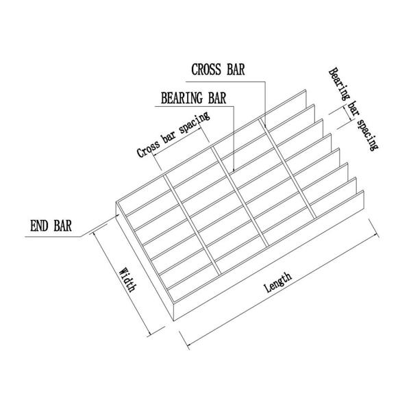 304 Stainless Steel Floor Grating Anti Corrosion Steel Flat Bar Grating Drain Grill