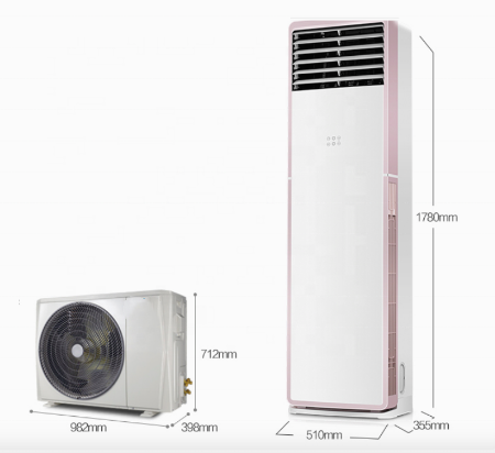 milk white 3HP Floor Mounted Aircon 2720W ISO Split Air Cooler