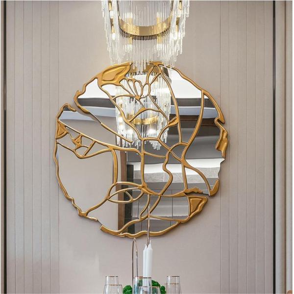Full Length Hanging Brushed Brass Mirror 100x200cm Decorative