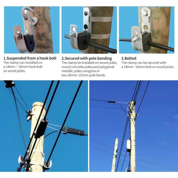 PA500 Overhead Soft Rubber TPR Material ADSS Cable Optical Fiber Suspension Nylon Clamp