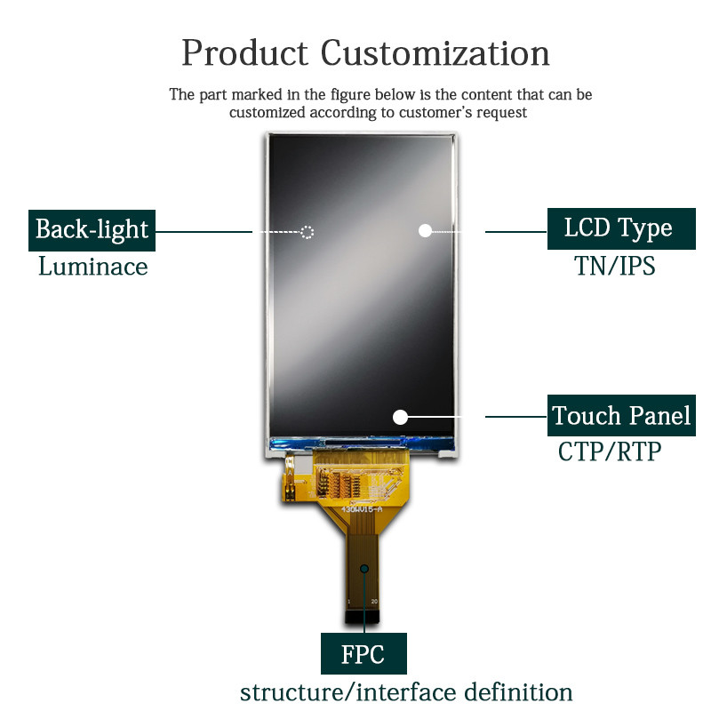 NT35510 480x800 Dots IPS LCD Display 4.3" RGB Ips Display Module