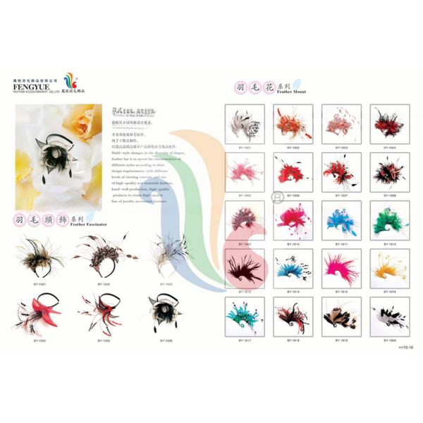 Dyed Hackle And Coque Feather Mounts , Chicken Flower Feather Headband