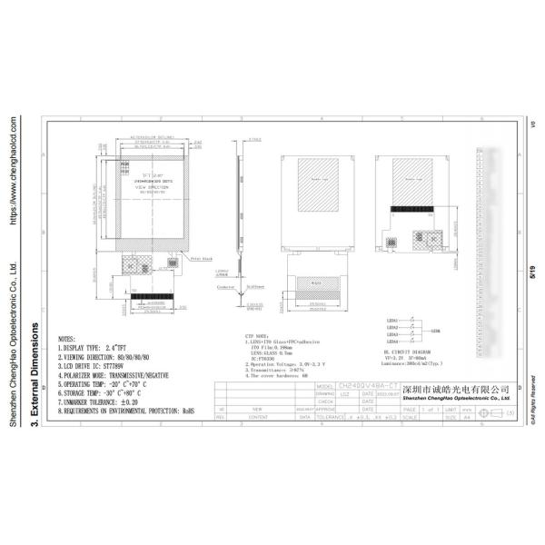 ROHS ISO9001 CE TFT LCD Module Free Viewing Angle Touch Screen