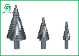 China Metric 3 Flats Shank HSS Step Drill Bit , Spiral Flute Step Up Drill Bit Chip Breaker on sale