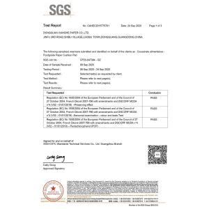 Dongguan Xianghe Paper Co., Ltd Certifications