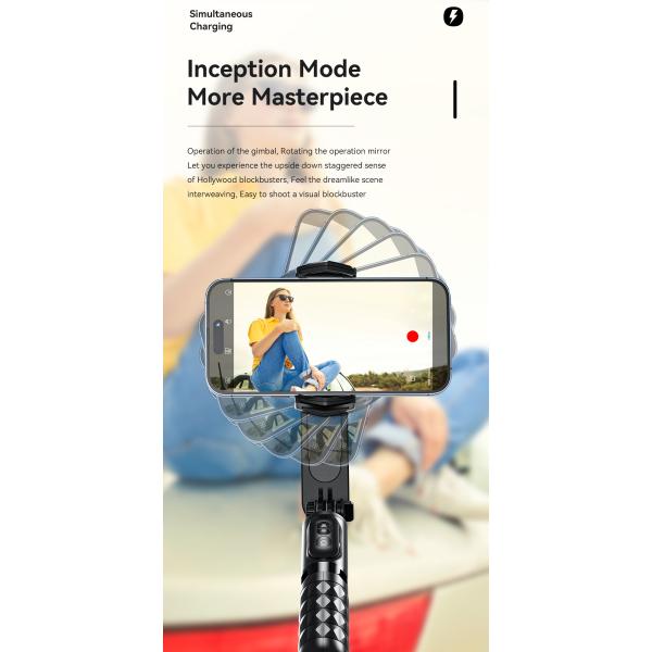 Essager Single-axis Gimbal Stabilizer Phone Holder With LED Fill Light Handheld Mobile Phone Stand