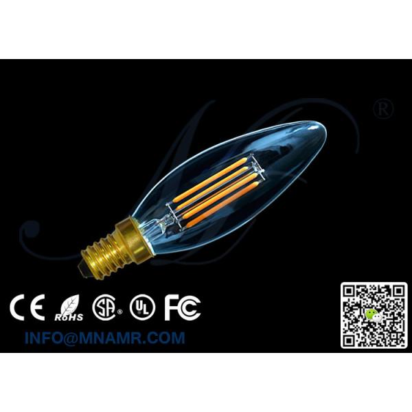 Transparent Glass Bulb 110v 220v E14 4Watts LED Candle Lights C32 Dimmable Warm white Lamps