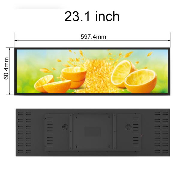Quality VETO 23.1 Inch or other size Indoor LCD Screen Display Ultra Thin monitor Digital LCD Stretch Bar Display Signage for sale