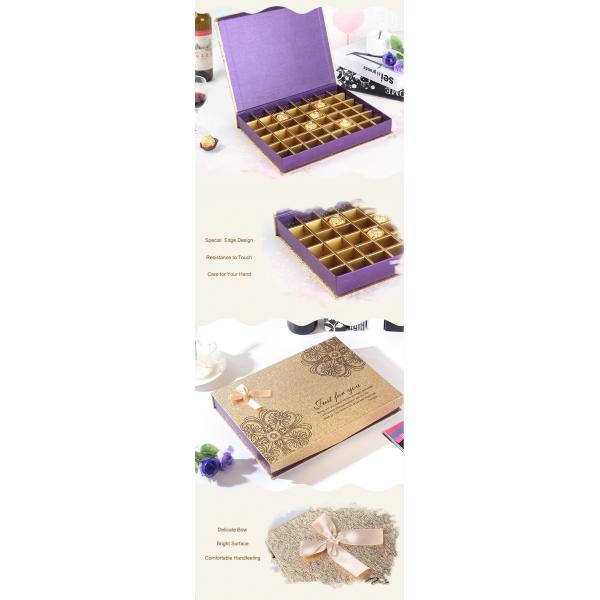 Book Shape Concealed Magnetic empty Chocolate Boxes With Dividers 23.2x19x4.6cm