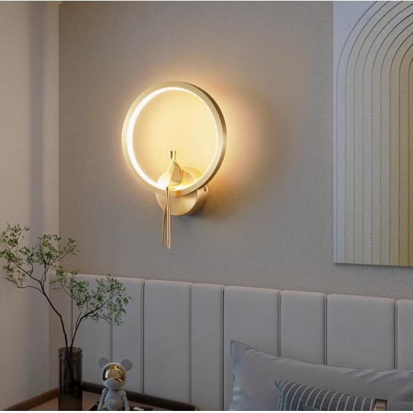 Minimalist copper wall lamp bedroom bedside lamp modern simple living room background wall lamp hotel villa stair corridor lamp