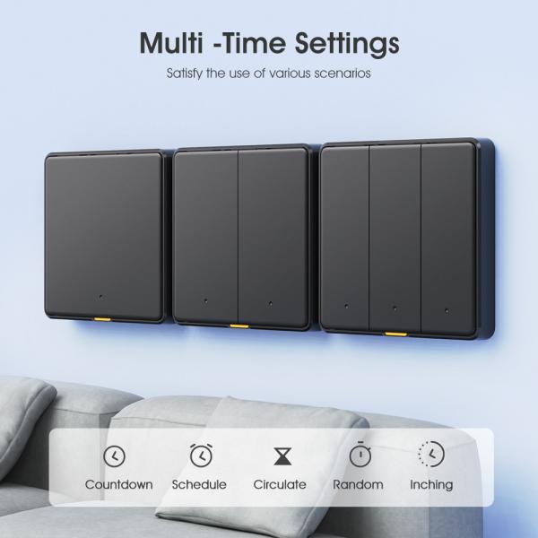 Tuya WIFI RF433 Smart Wall Light Button Push Switch 110-250v No Neutral Wire Single Fire Timing Voice App Tmall Genie, Alexa, Google Home