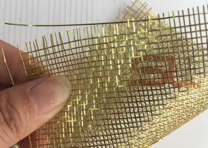 China Ultra Thin Architectural Glass Laminated Wire Mesh Brass Woven 0.5mm on sale