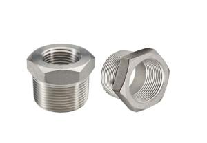 China 3/8 Male To 1/4 Female Reducing Hex Bushing , NPT Reducing Adapter on sale
