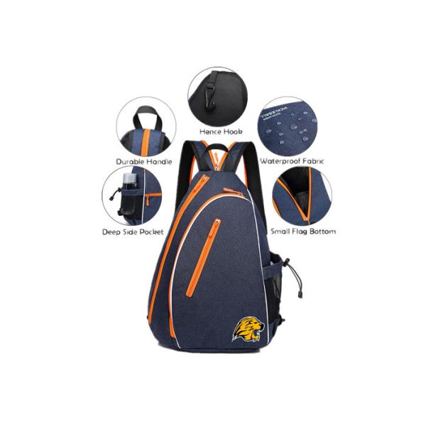 Orange Pickleball Racket Bag Anti Theft Crossbody Sling Bag Waterproof With Fence Hook