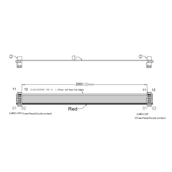 2×5 Pin Flat Ribbon Cable