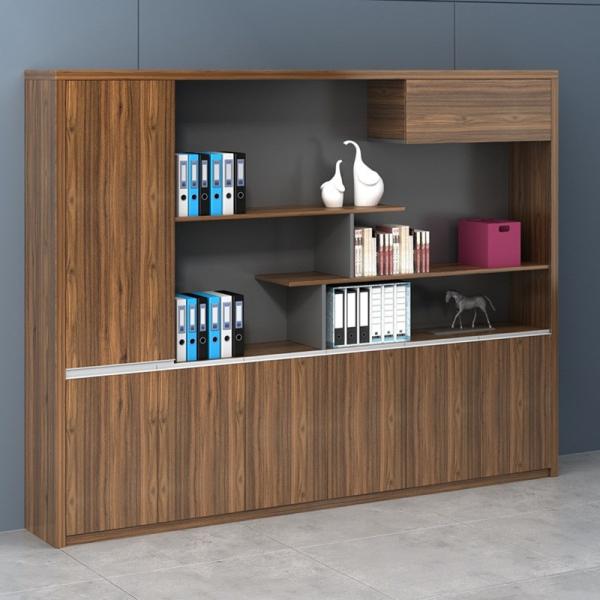 25mm Thickness Wooden Office Storage Cabinet for File Display Bookshelf Background