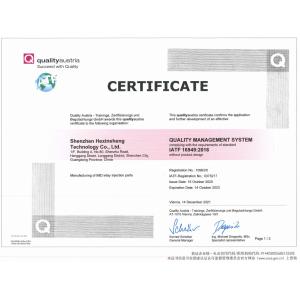 Shenzhen HXS Technology Co., Ltd. Certifications
