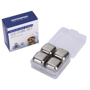 China Ice Cube Silver Mirror Polishing Metal Wine Cooler 27MM on sale