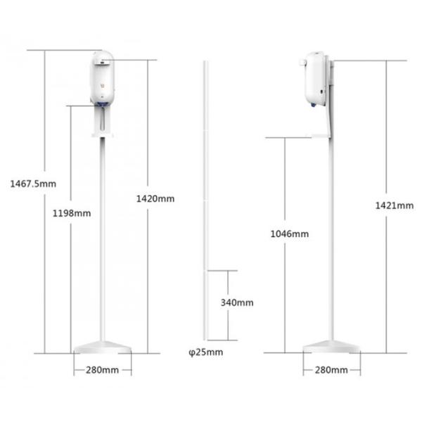 DC6V CCC Wall Mounted Body Thermometer With 1100ml  Dispenser 3