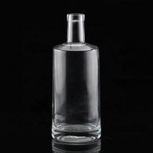 China Industrial Vodka Clear Glass Bottle with Short Neck and Fat Body 500ml 750ml on sale