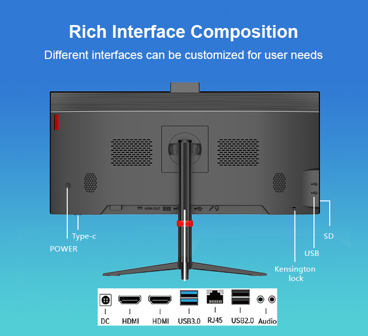Core I3 I5 I7 I9 CPU All In One Desktop Computer 30 Inch for Students and Schools