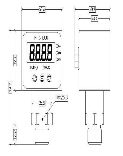 HPC-1000 Pressure switch and controller for sanitary industry applicationwith 4 digit LED display