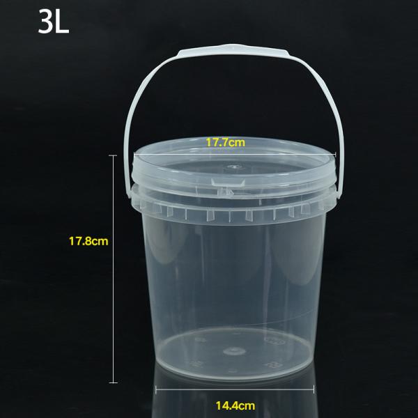 1L-10L Round Custom Printed Candy Cookie Clear Plastic Bucket With Leak Proof