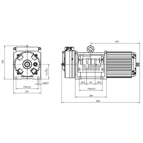 480kg Gearless Traction Machine For Machine Room Less Traction Elevator