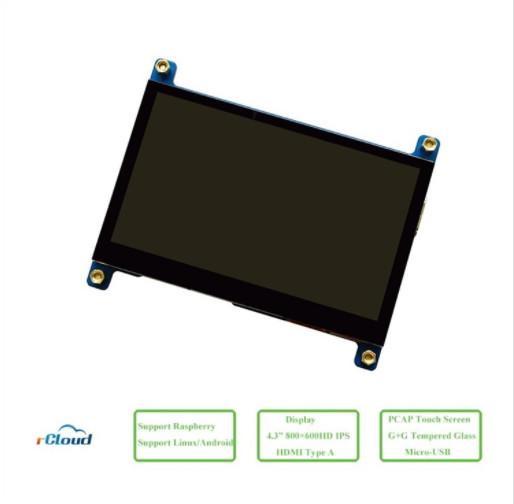 Quality 4.3inch HDMI LCD Display 800x480 Pixels USB Mini PCs Multi Capacitive Touch Screen for sale