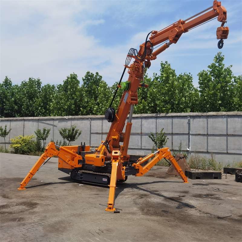 Yellow Red Or Green Spider Crawler Crane With 8 Ton Lifting Capacity Telescopic Boom