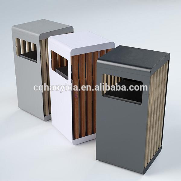Commercial W400mm 45L Outdoor Wooden Trash Can