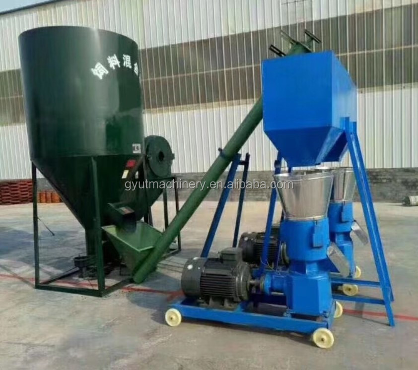Wheat Bran Feed Food Processing Machine 100 kg Capacity Grinder and Mixer for Poultry Feed